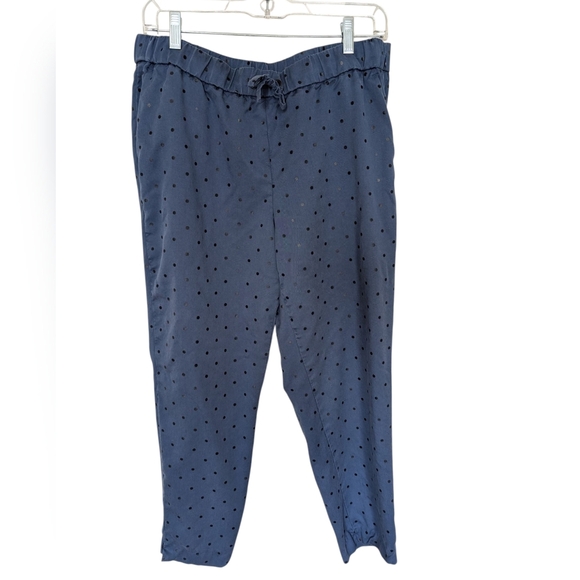 Akris Punto Polka Dot Blue Drawstring Pants sz 10 - Picture 1 of 7